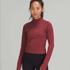Lululemon Women’s Rest Less Cropped Half-zip Herringbone Size 4 Athleisure